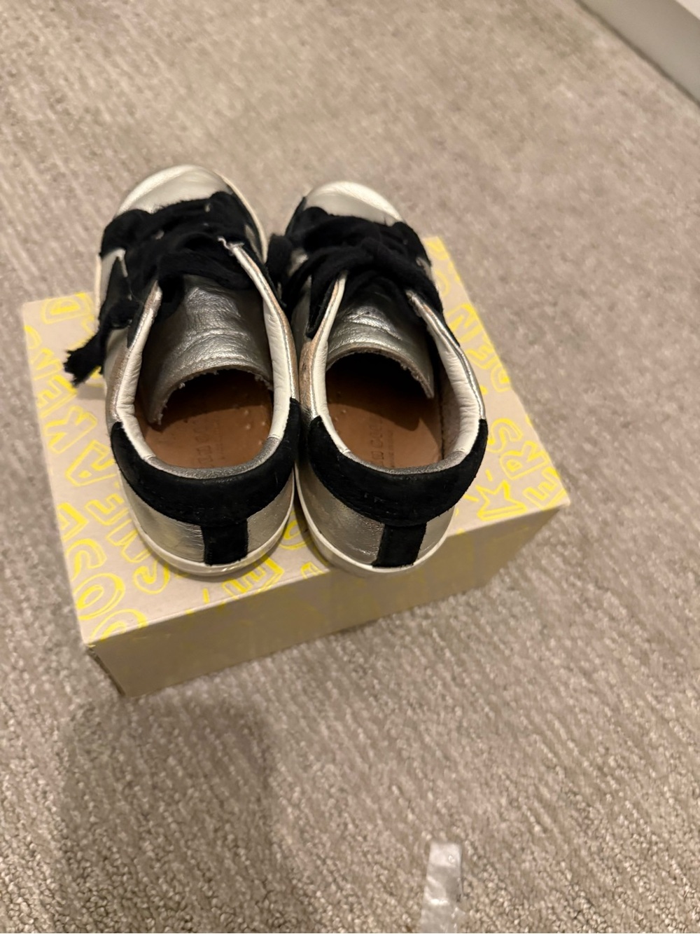 Golden Goose Kids Silver and Black Low-Top Sneakers